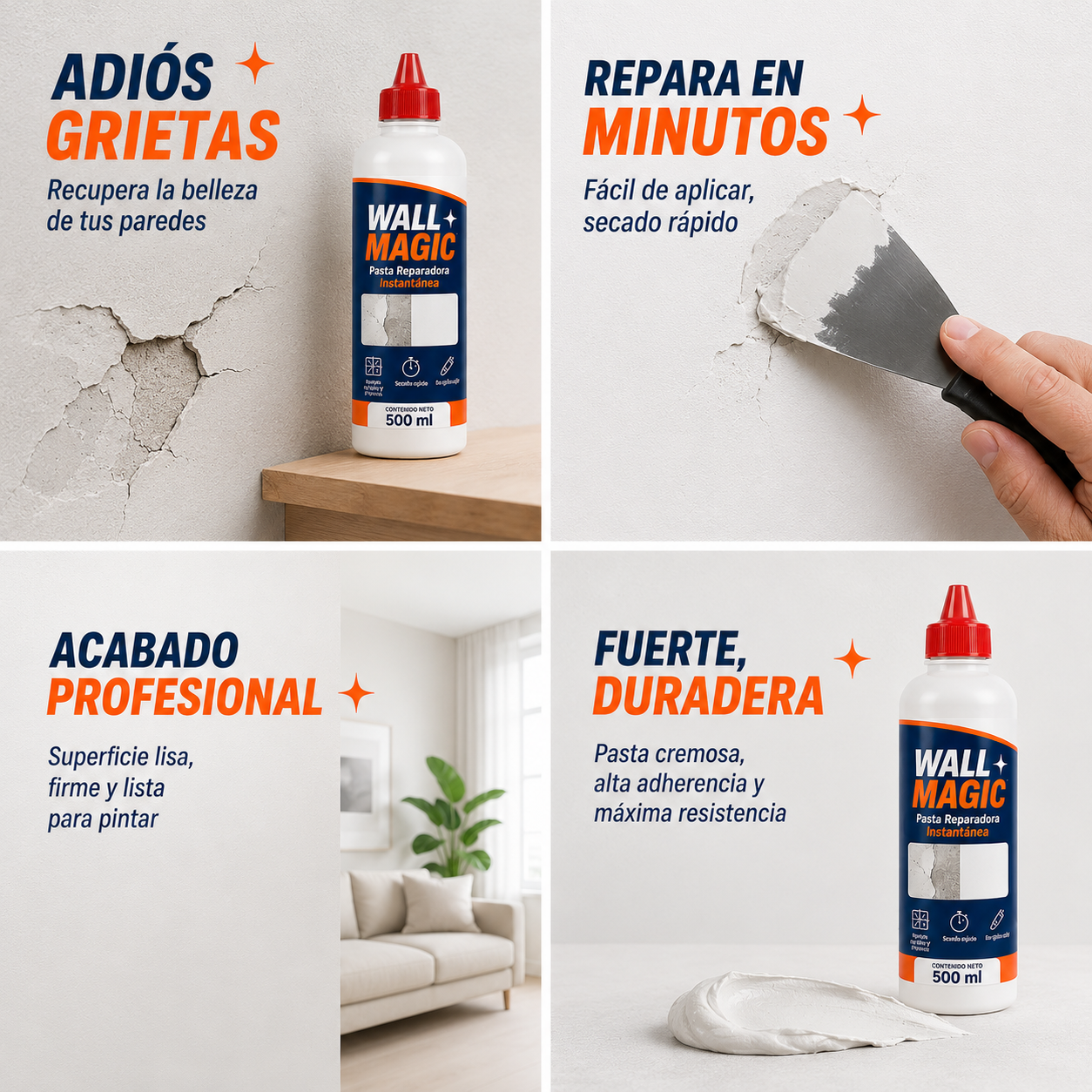 🏠WALL MAGIC Pasta Reparadora Instantánea
