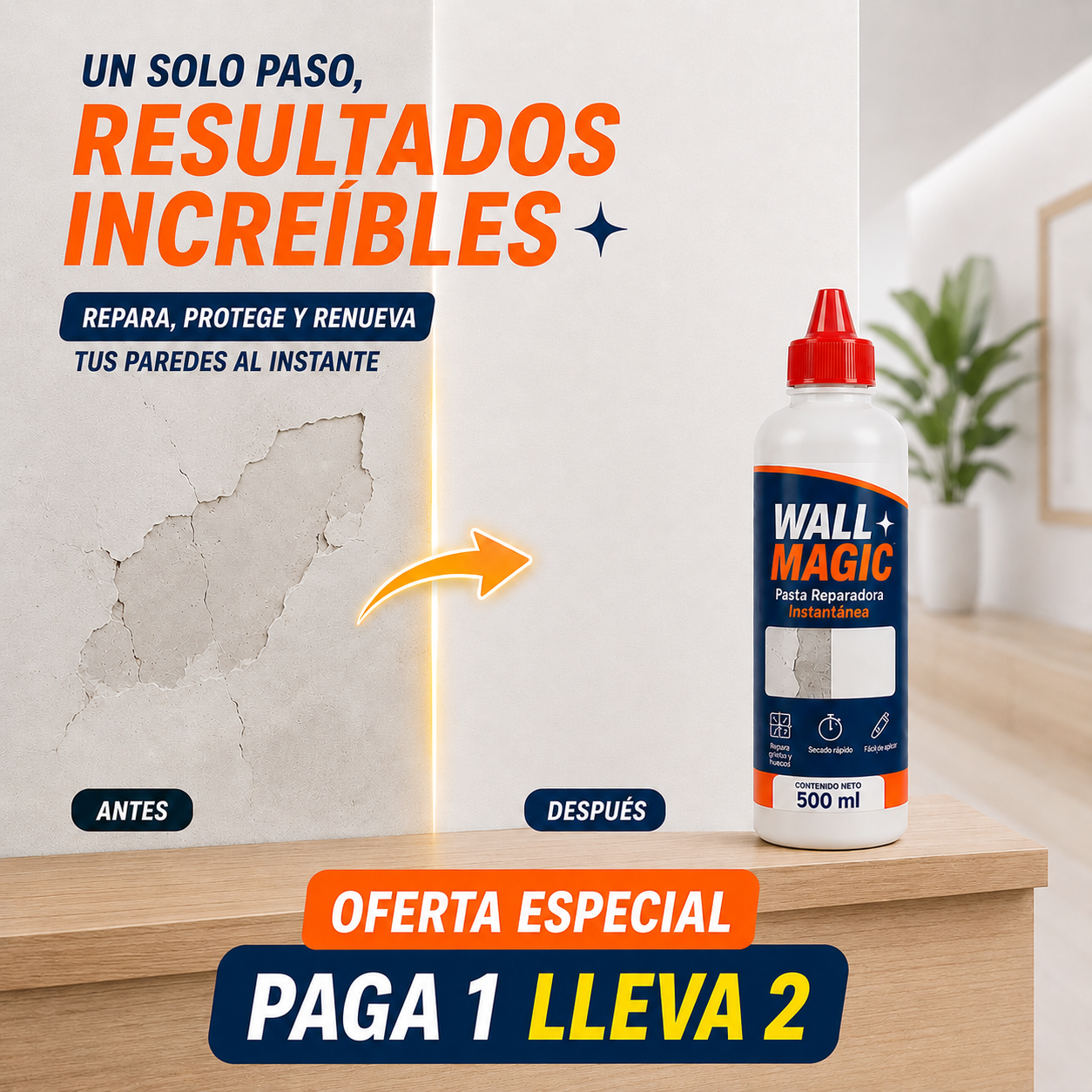 🏠WALL MAGIC Pasta Reparadora Instantánea