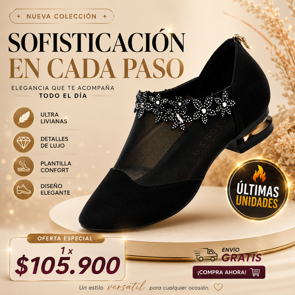 🔥ZAPATILLA ELEGANTE VELVET GLAM👠
