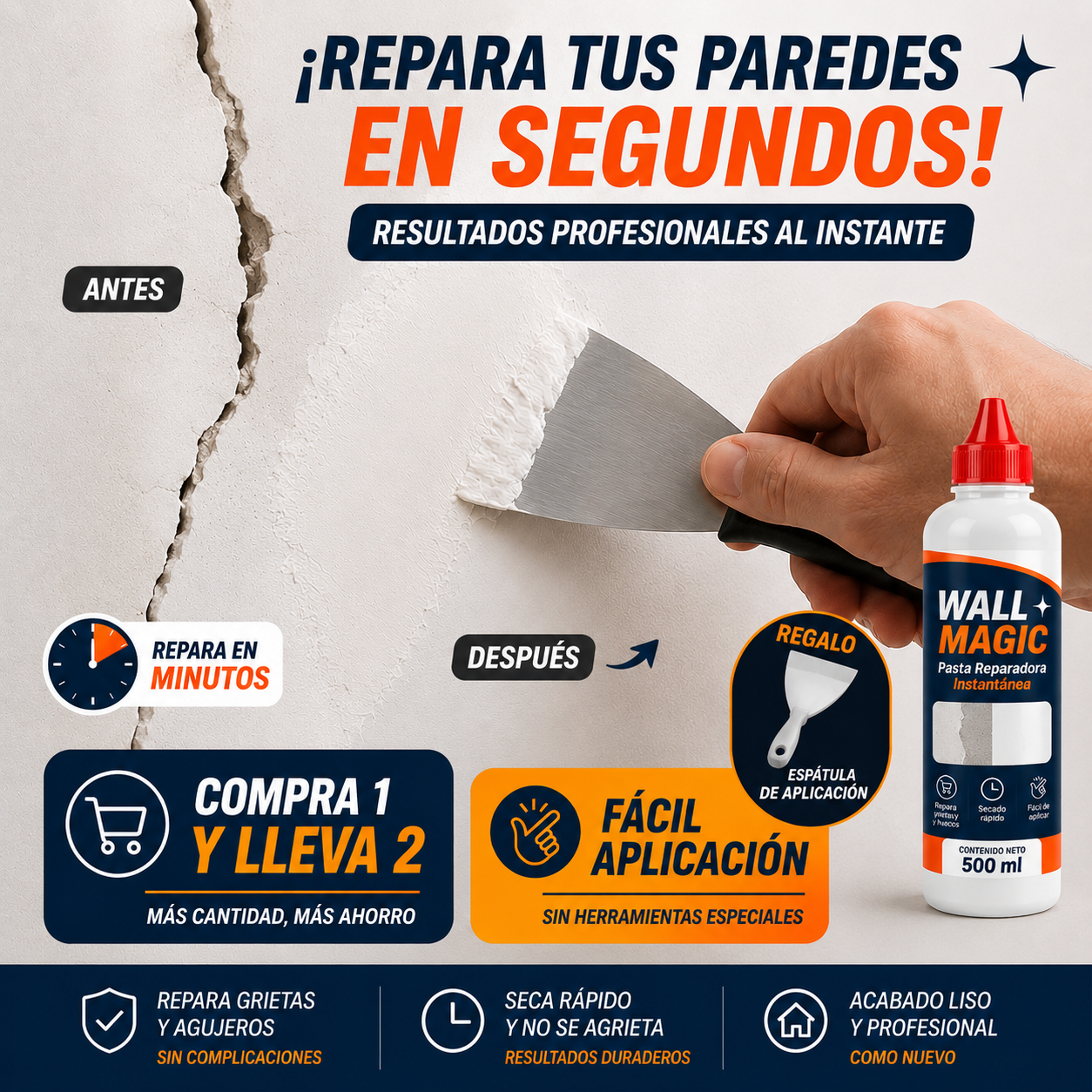 🏠WALL MAGIC Pasta Reparadora Instantánea