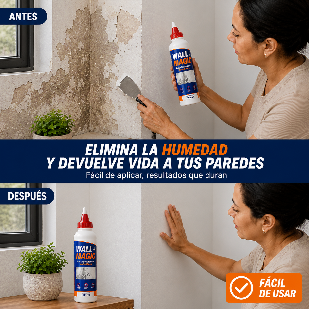 🏠WALL MAGIC Pasta Reparadora Instantánea