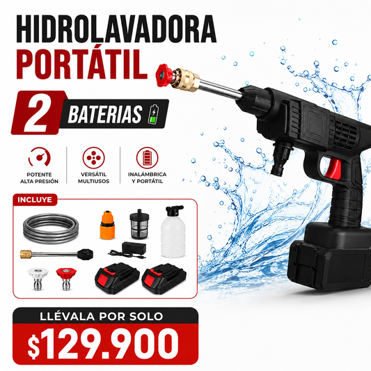 Hidrolavadora portátil recargable alta presión para lavar vehículos🚗🏍️